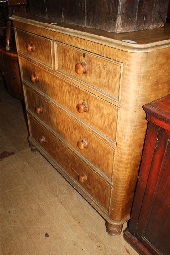 Painted round cornered chest of drawers